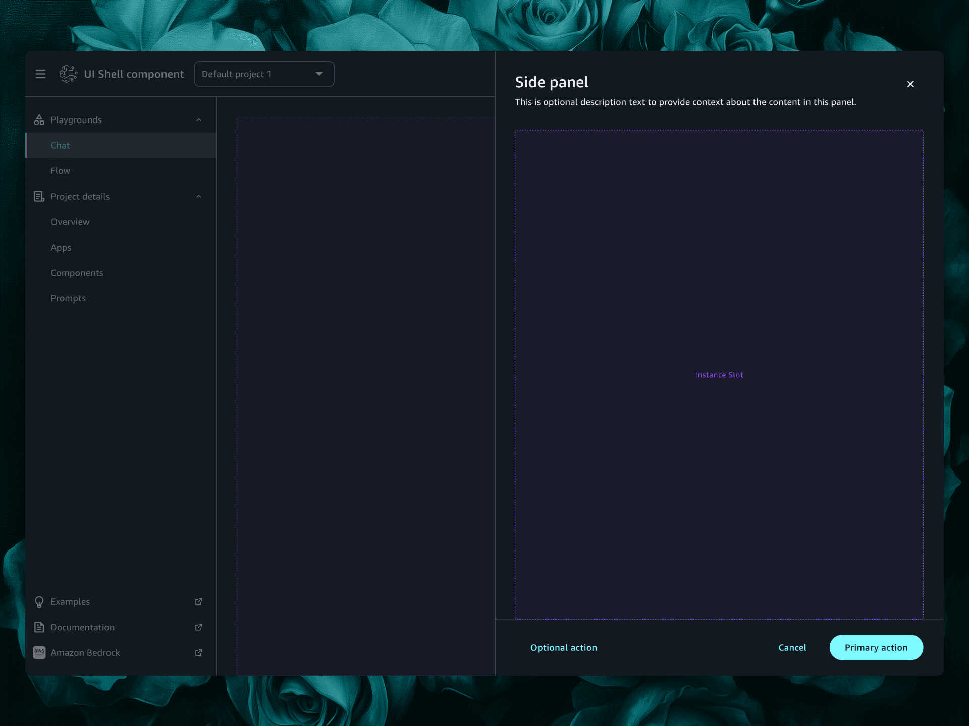 Synthesis UI Shell with Design Tokens Applied - Sidepanel