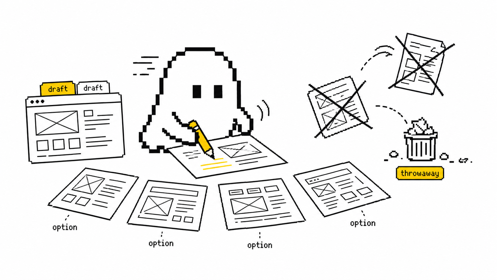 Using Claude to generate rough layout options mid-design — disposable rough layouts vs polished committed designs